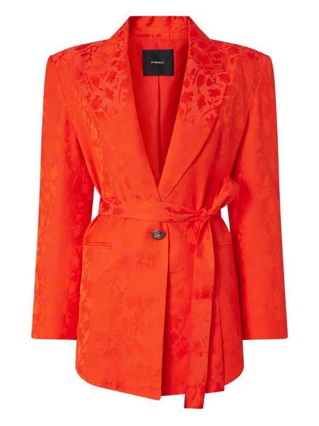  Pinko Floral-pattern Belted Blazer - Orange 