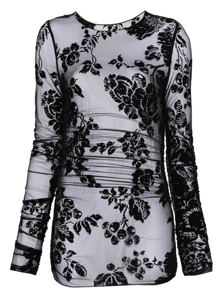  Pinko Floral-print Top - Black 