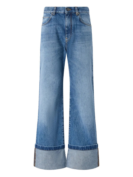  Pinko Folded-hem Jeans - Blue 