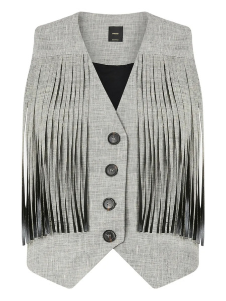  Pinko Fringed Gilet - Grey 