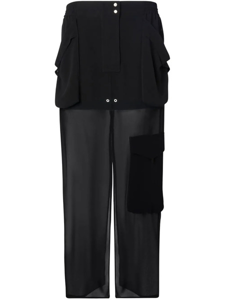  Pinko Georgette Maxi Skirt - Black 