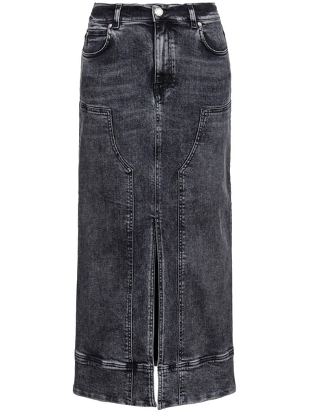  Pinko Gregoriana Denim Midi Skirt - Black 