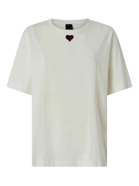  Pinko Heart Appliqué T-shirt - Neutrals 