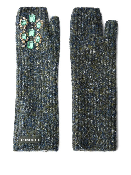  Pinko Jewel-embellished Fingerless Gloves - Grey 
