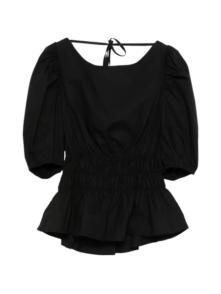  Pinko Joandra Smocked Puff-sleeve Top - Black 