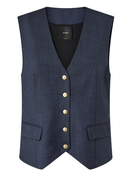  Pinko Ketchup Buttoned Gilet - Blue 