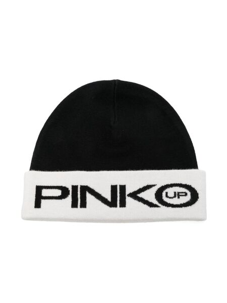  Pinko Kids Knitted Beanie Hat - Black 