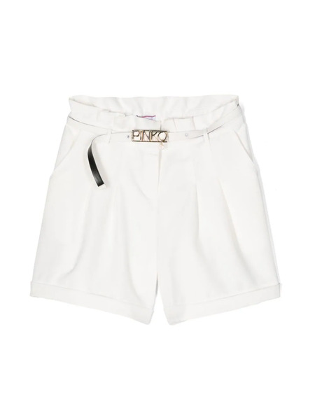  Pinko Kids Logo-buckle Shorts - White 