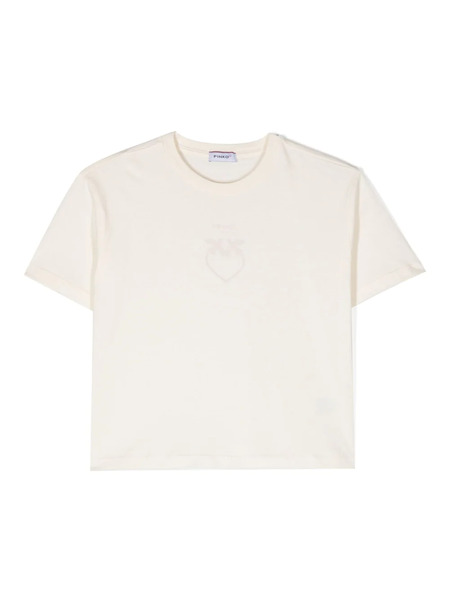  Pinko Kids Logo-print Cotton T-shirt - Neutrals 