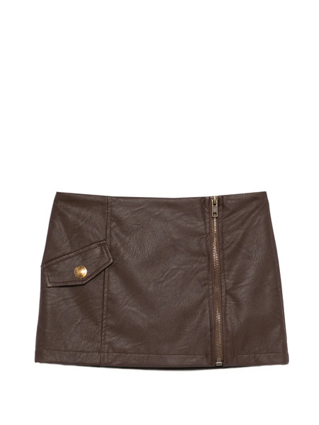  Pinko Kids Pocket Zip Skirt - Brown 
