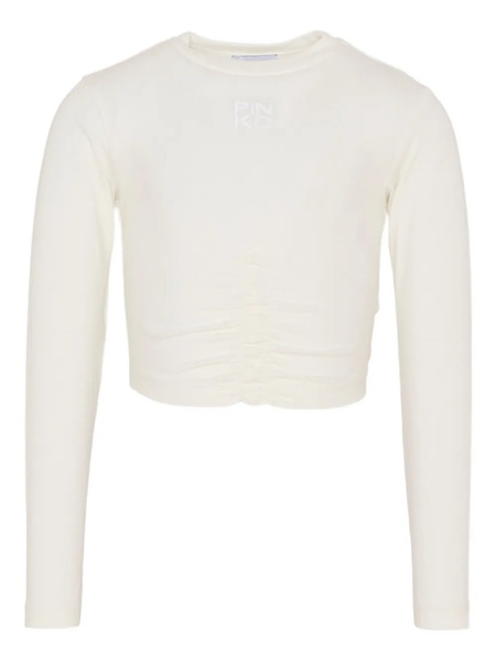  Pinko Kids Ruched Logo T-shirt - White 