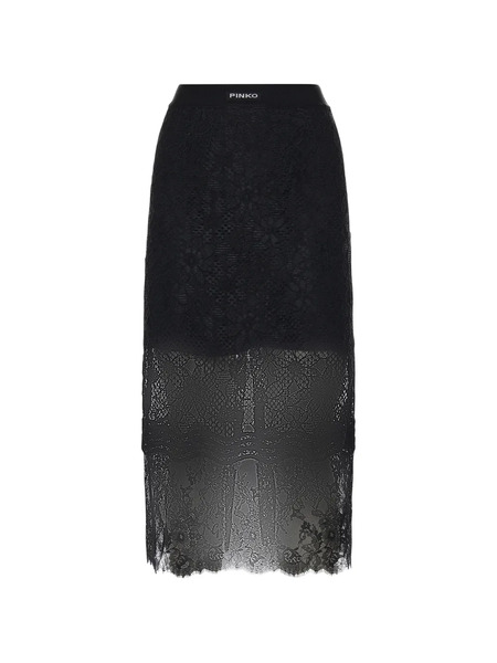  Pinko Lace Midi Skirt - Black 