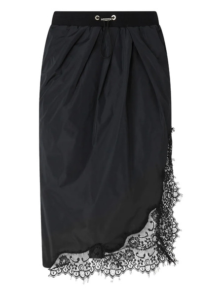  Pinko Lace-trim Gathered Skirt - Black 