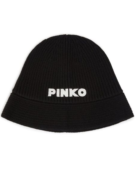  Pinko Logo-appliqué Bucket Hat - Black 