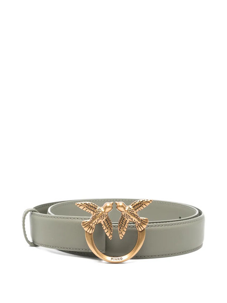  Pinko Logo-buckle Leather Belt - Grey 