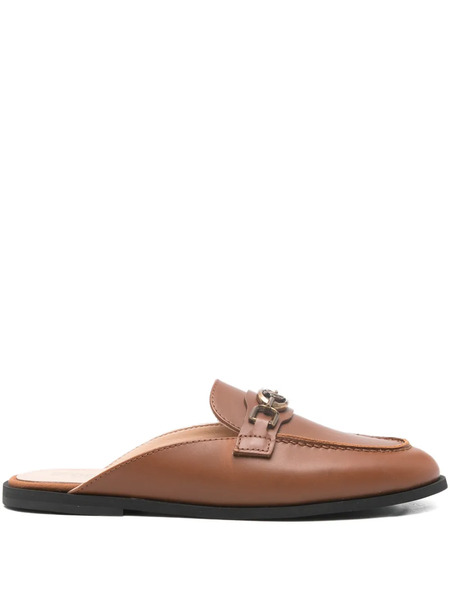  Pinko Logo-chain Mules - Brown 