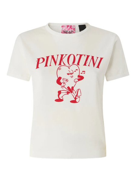  Pinko Logo Crew Neck T-shirt - Neutrals 