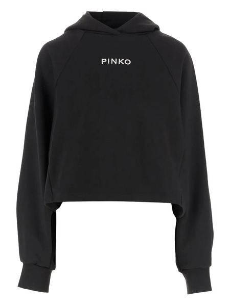  Pinko Logo-embroidered Hoodie - Black 