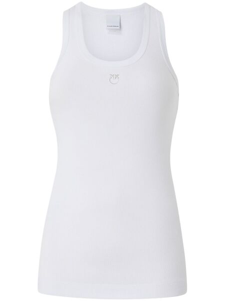  Pinko Logo-embroidered Tank Top - White 
