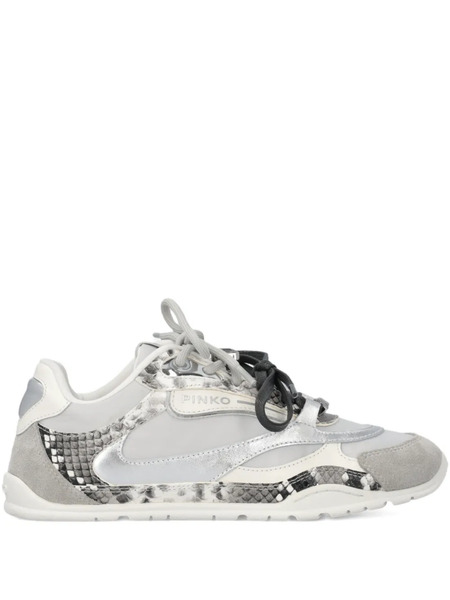  Pinko Logo Lace-up Sneakers - Grey 