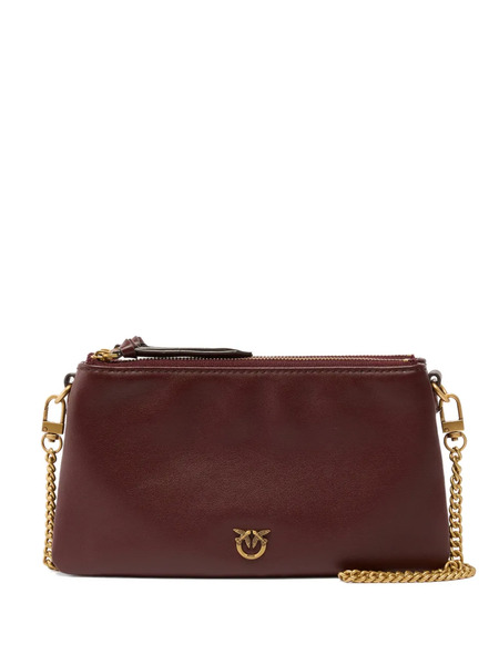  Pinko Logo-plaque Zip Clutch Bag - Brown 