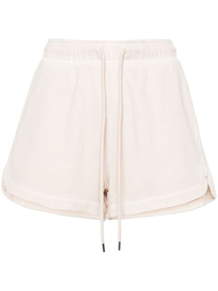  Pinko Logo-print Cotton Shorts - Neutrals 