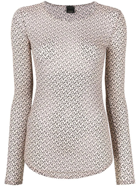  Pinko Logo-print Semi-sheer Sweatshirt - Neutrals 
