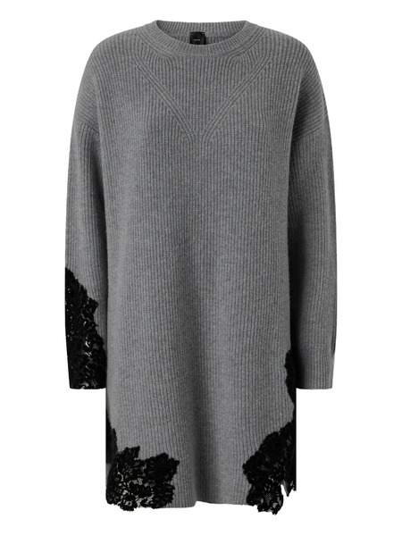  Pinko Long Sleeves Wool Dress - Grey 