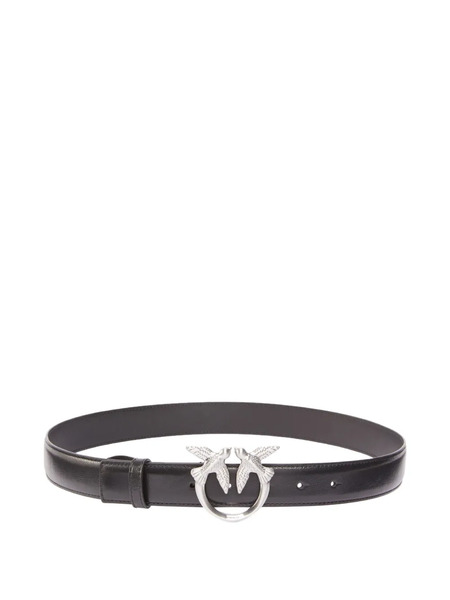  Pinko Love Berry Bird-embellished Leather Belt - Black 