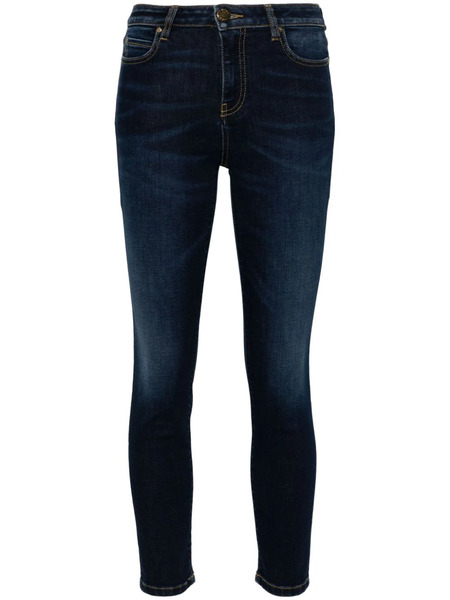  Pinko Love-birds-appliqué Denim Jeans - Blue 
