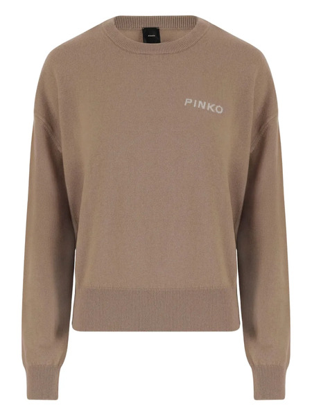  Pinko Love Birds-logo Crew-neck Sweater - Neutrals 