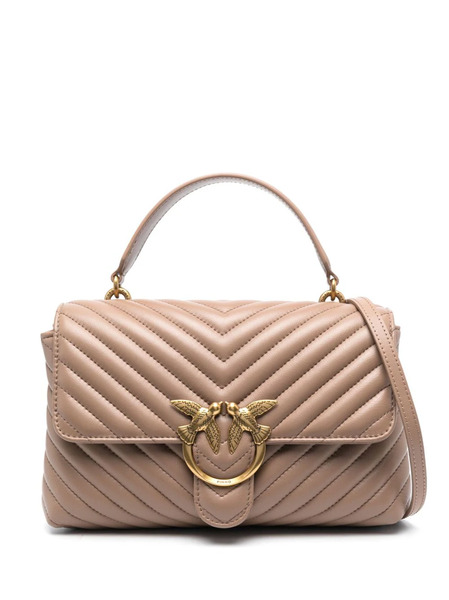  Pinko Love Quilted Shoulder Bag - Neutrals 
