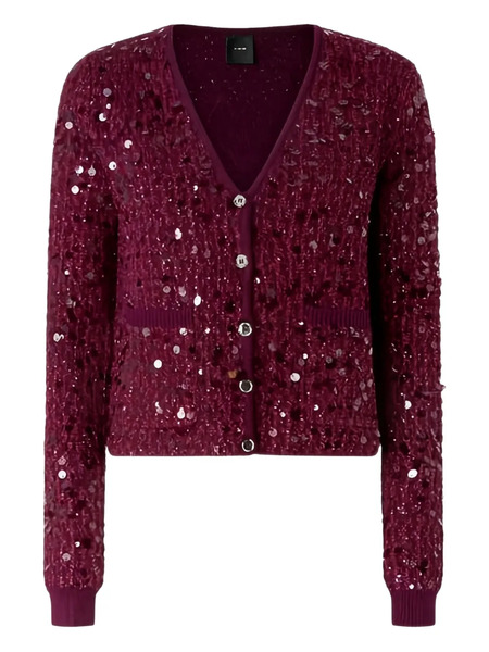  Pinko Mamma Mia Sequin-embellished Cardigan - Red 