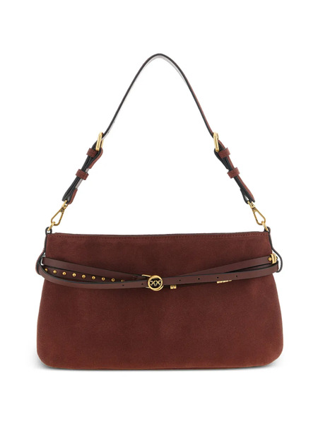  Pinko Medium Belt Suede Shoulder Bag - Red 