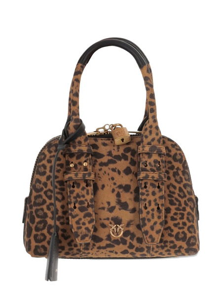  Pinko Mini Leopard-print Padlock Bag - Brown 