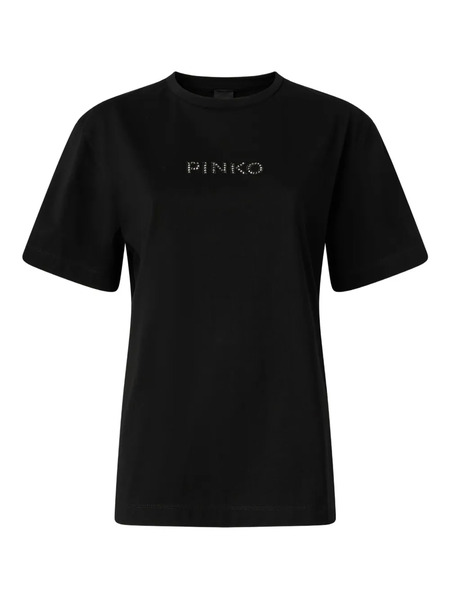  Pinko More Strass Less Stress T-shirt - Black 