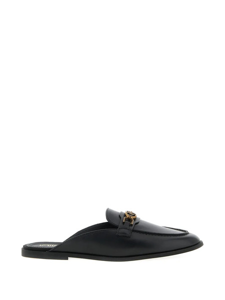  Pinko Naty 09 Logo Leather Sabot - Black 