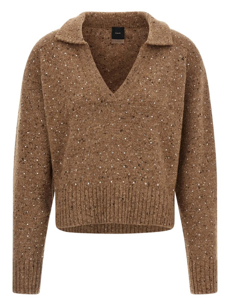  Pinko Nibani Rhinestone-embellished Sweater - Brown 