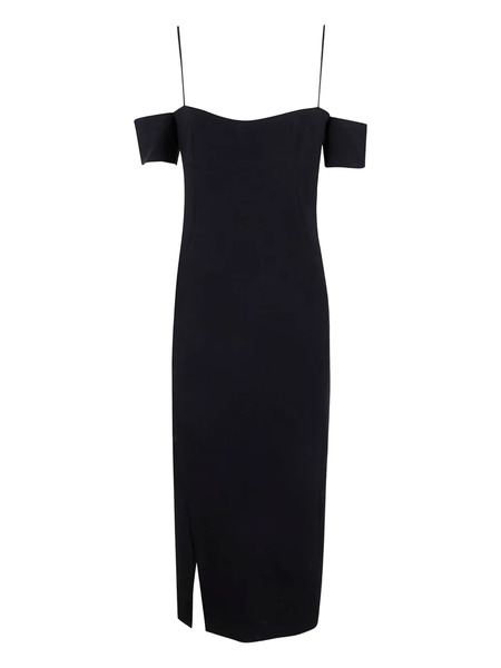  Pinko Off-shoulder Slit Dress - Black 