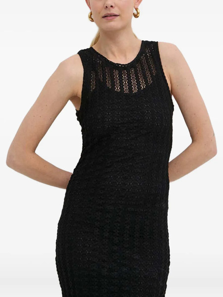  Pinko Openwork Midi Dress - Black 