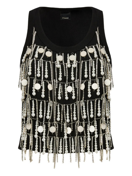  Pinko Pearl Chain Top - Black 