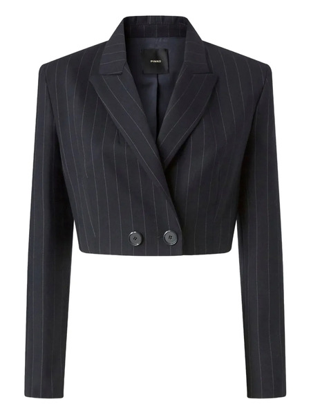  Pinko Pinstripe Cropped Jacket - Blue 