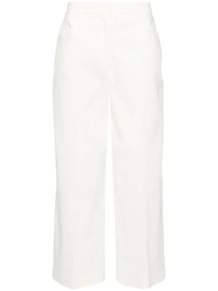  Pinko Protesilao Linen Blend Cropped Trousers - White 