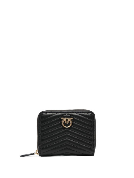  Pinko Quilted Leather Wallet - Black 