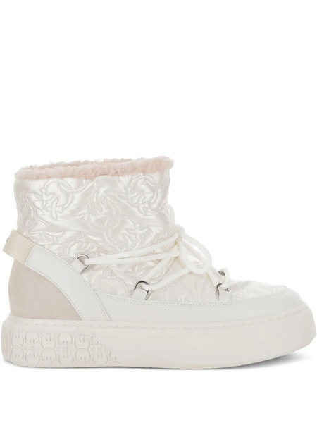  Pinko Quilted Platform Boots - White 