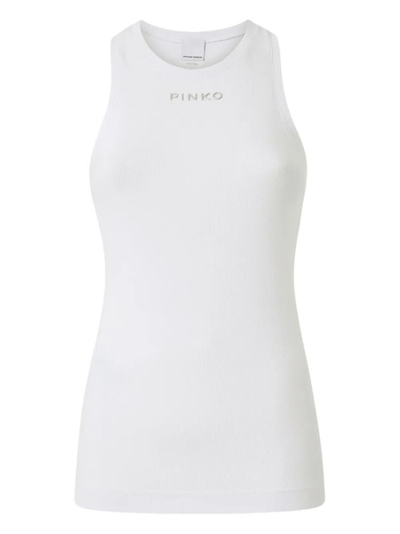  Pinko Ribbed Crew-neck Top - White 