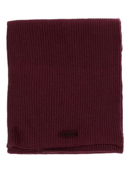  Pinko Ribbed Logo-patch Scarf - Red 