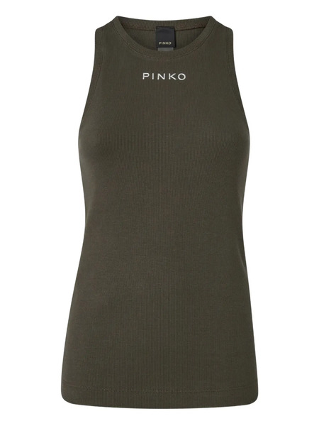  Pinko Ribbed Logo Top - Grey 