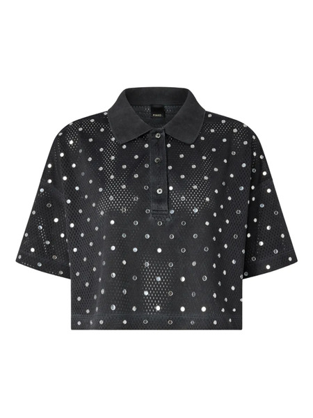  Pinko Sequin-embellished Polo Top - Black 