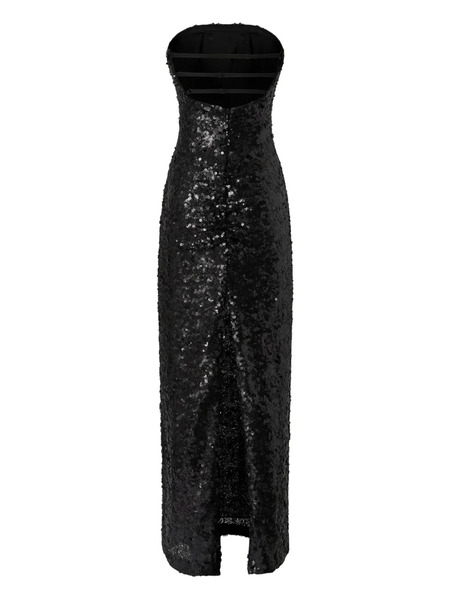  Pinko Sequinned Strapless Maxi Dress - Black 